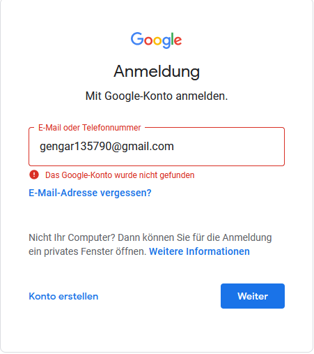 Gmail sign in mail enumeration